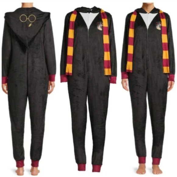 Harry Potter Novelty Hooded Union Suit Onesie Sleep Pajamas - NEW - Picture 1 of 3